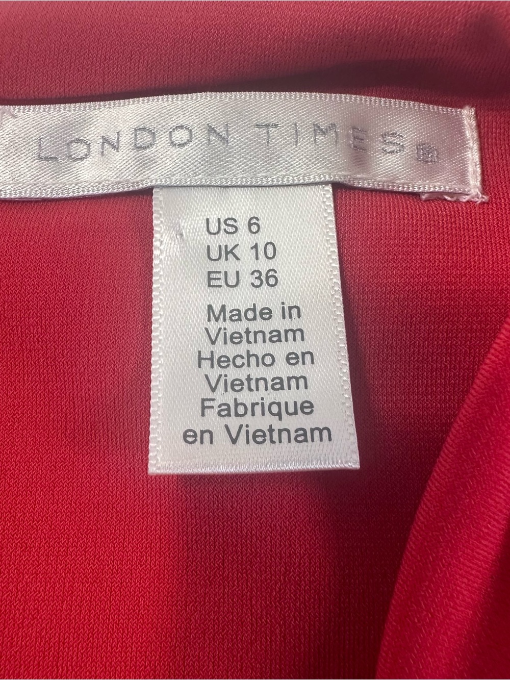 London Times Women’s 6 Red Cowl-Neck Side Twist-Front Short Sleeve Mini Dress - Picture 10 of 14